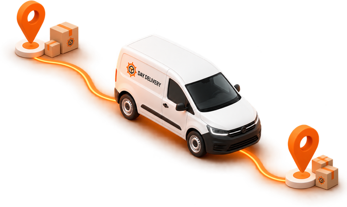 DayDelivery pristatymo maršrutas nuo paėmimo iki pristatymo
